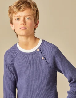 Nicoli Knitwear<BLUE RIBBED JUMPER Azules