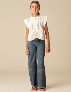 Nicoli Trousers|Denim<BLUE SEAMED JEANS Azul vaquero