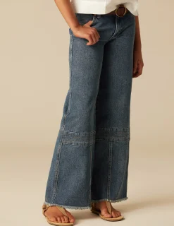 Nicoli Trousers|Denim<BLUE SEAMED JEANS Azul vaquero