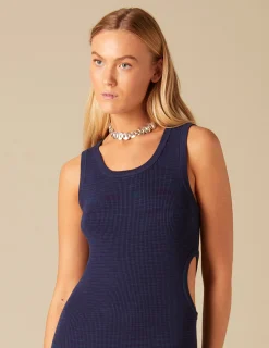 Nicoli Dresses<BLUE SIDE OPENED DRESS Verdes claros