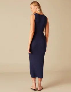 Nicoli Dresses<BLUE SIDE OPENED DRESS Verdes claros