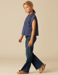 Nicoli Shirts<BLUE SLEEVELESS SHIRT Blancos