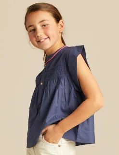 Nicoli Shirts<BLUE SLEEVELESS SHIRT Blancos