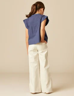 Nicoli Shirts<BLUE SLEEVELESS SHIRT Blancos