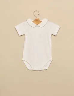 Nicoli Bodies<BLUE STITCHED COLLAR BODYSUIT Rosas