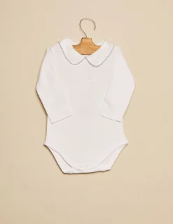 Nicoli Bodies<Blue Stitched Collar Bodysuit Rosas