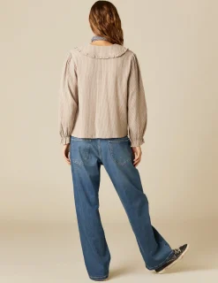 Nicoli Trousers|Denim<BLUE STITCHED JEANS Blancos