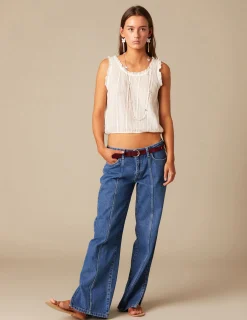 Nicoli Trousers|Denim<BLUE STRAIGHT-FIT TROUSERS Grises