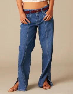 Nicoli Trousers|Denim<BLUE STRAIGHT-FIT TROUSERS Grises