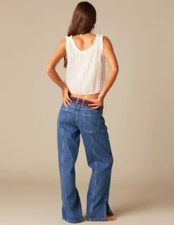 Nicoli Trousers|Denim<BLUE STRAIGHT-FIT TROUSERS Grises