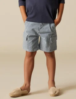 Nicoli Trousers<BLUE STRIPED CARGO SHORTS Rojos