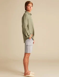 Nicoli Trousers<BLUE STRIPED CARGO SHORTS Rojos