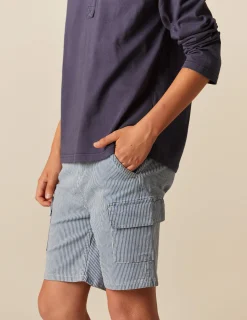 Nicoli Trousers<BLUE STRIPED CARGO SHORTS Rojos