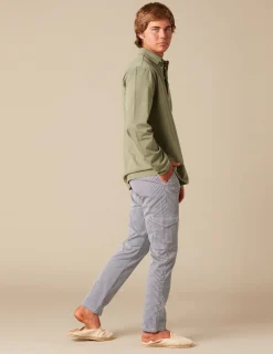 Nicoli Trousers<BLUE STRIPED CARGO TROUSERS Azules