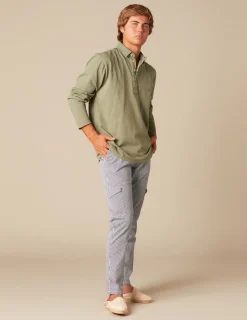 Nicoli Trousers<BLUE STRIPED CARGO TROUSERS Azules