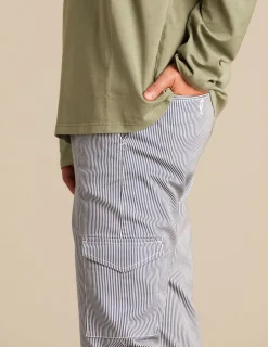 Nicoli Trousers<BLUE STRIPED CARGO TROUSERS Azules