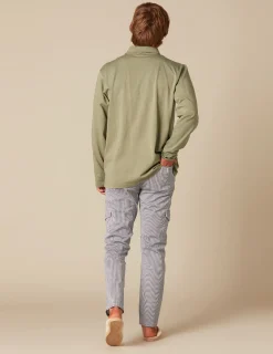 Nicoli Trousers<BLUE STRIPED CARGO TROUSERS Azules