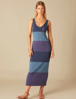 Nicoli Dresses<BLUE STRIPED DRESS Azules