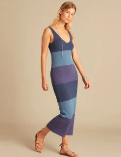Nicoli Dresses<BLUE STRIPED DRESS Azules