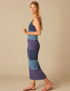 Nicoli Dresses<BLUE STRIPED DRESS Azules