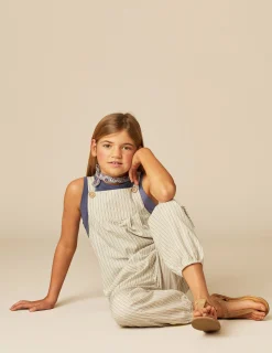 Nicoli Jumpsuits<BLUE STRIPED DUNGAREES Azules