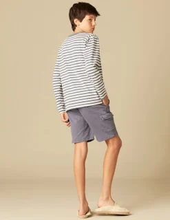 Nicoli T-shirts<BLUE STRIPED LONG-SLEEVED T-SHIRT Azules