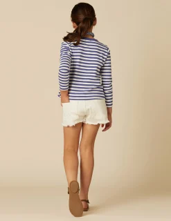 Nicoli T-shirts<BLUE STRIPED LONG-SLEEVED T-SHIRT Azules