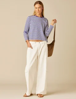 Nicoli T-shirts<BLUE STRIPED LONG-SLEEVED T-SHIRT Azules