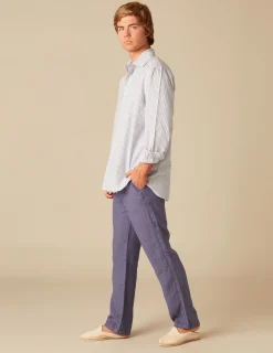 Nicoli Shirts<BLUE STRIPED SHIRT Azules oscuros