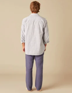 Nicoli Shirts<BLUE STRIPED SHIRT Azules oscuros