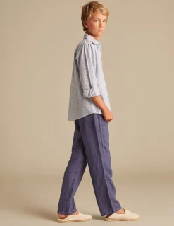 Nicoli Shirts<BLUE STRIPED SHIRT Azules oscuros