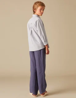 Nicoli Shirts<BLUE STRIPED SHIRT Azules oscuros