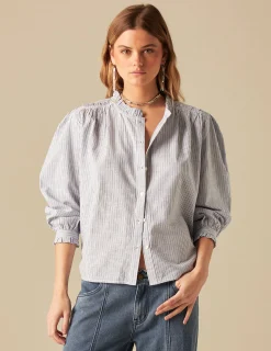 Nicoli Shirts & Blouses<BLUE STRIPED SHIRT Azules