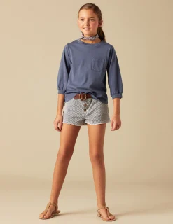 Nicoli Denim|Shorts<BLUE STRIPED SHORTS Rojos