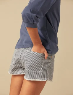 Nicoli Denim|Shorts<BLUE STRIPED SHORTS Rojos