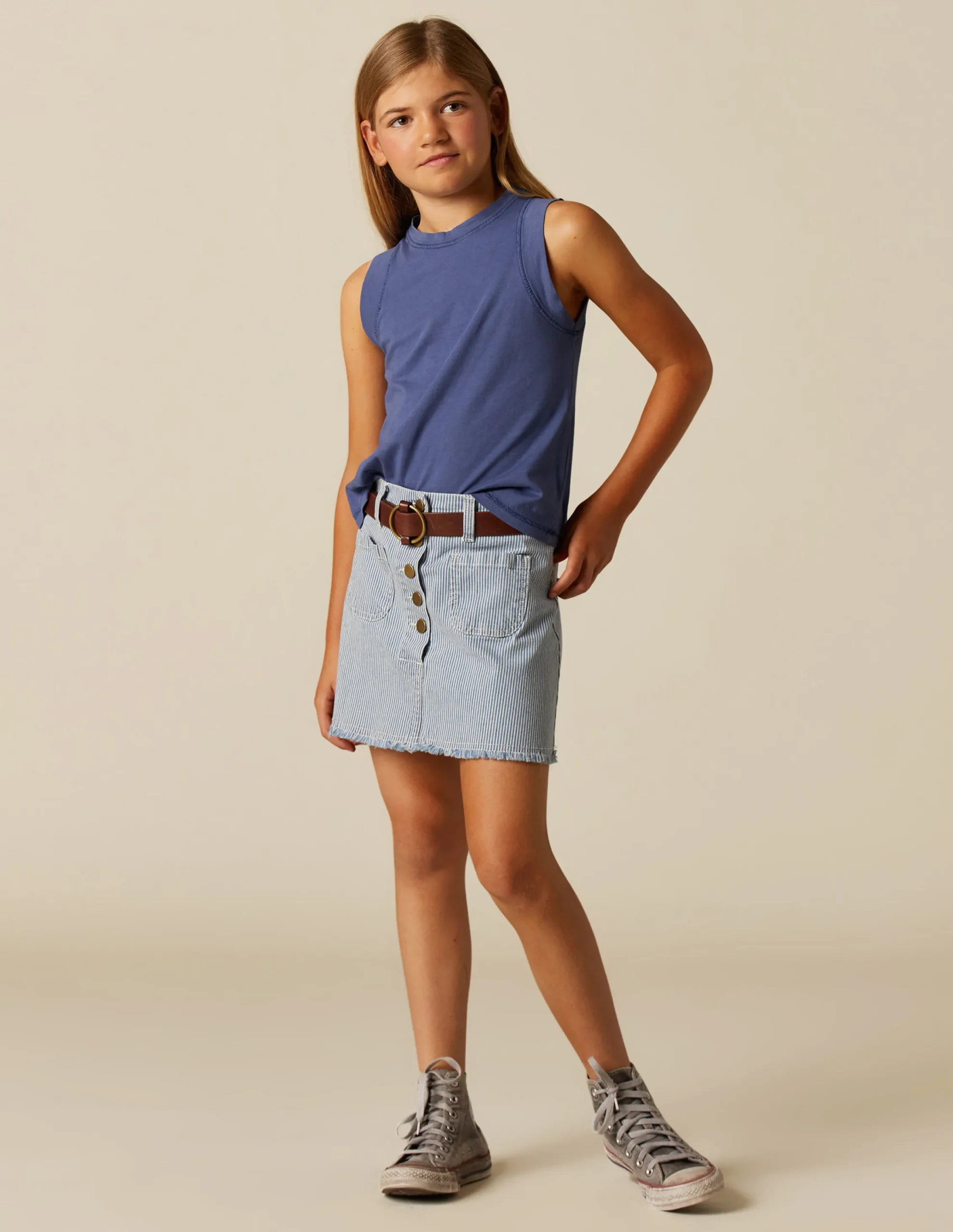 Nicoli Denim|Skirts<BLUE STRIPED SKIRT Rojos