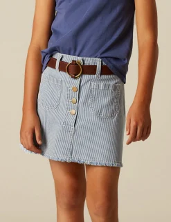 Nicoli Denim|Skirts<BLUE STRIPED SKIRT Rojos