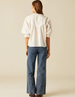 Nicoli Trousers|Denim<BLUE STUDDED DENIM TROUSERS Azul vaquero