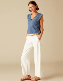 Nicoli T-shirts<BLUE V-NECK T-SHIRT Azules