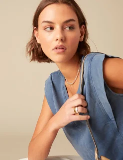 Nicoli T-shirts<BLUE V-NECK T-SHIRT Azules