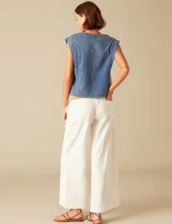 Nicoli T-shirts<BLUE V-NECK T-SHIRT Azules