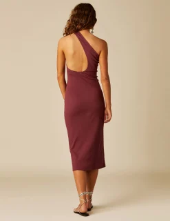 Nicoli Dresses<BROOWN BACKLESS DRESS Negros