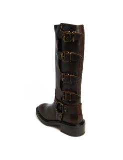 Nicoli Shoes<Brown Boots With Buckles Negros