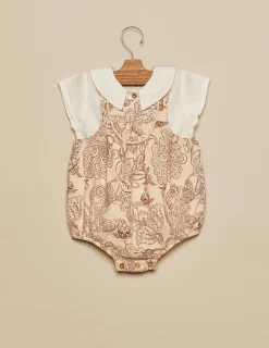 Nicoli Playsuits & Dungarees<BROWN FLOWER PLAYSUIT Grises antracitas