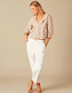 Nicoli Shirts & Blouses<BROWN FLOWER SHIRT Marrones