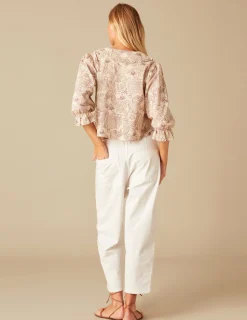 Nicoli Shirts & Blouses<BROWN FLOWER SHIRT Marrones