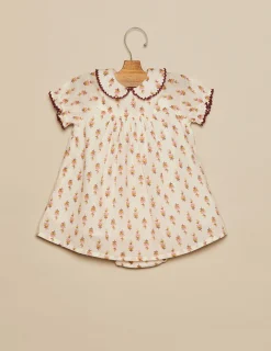 Nicoli Dresses<BROWN FLOWERS DRESS Marrones