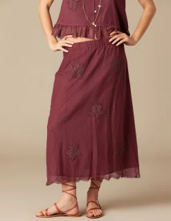 Nicoli Skirts<BROWN LACE SKIRT Azules