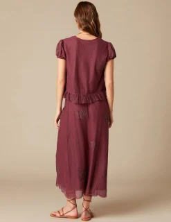 Nicoli Skirts<BROWN LACE SKIRT Azules