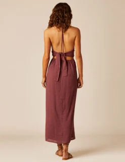 Nicoli Dresses<BROWN OPEN DRESS Marrones